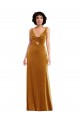 Outlet Twist Front Cutout Velvet Maxi Bridesmaid Dress / Prom Dress with Pockets UK