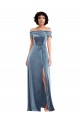 Outlet Draped Cuff Off the Shoulder Velvet Maxi Bridesmaid Dress / Prom Dress with Pockets UK
