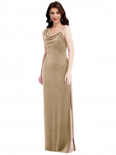 Outlet Asymmetrical One Shoulder Formal Velvet Maxi Slip Bridesmaid Dress / Prom Dress UK
