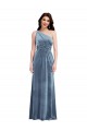 Outlet One Shoulder Draped Velvet Maxi Bridesmaid Dress / Prom Dress UK