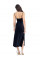 Outlet Midi Cocktail Length Formal Velvet Bridesmaid Dress / Prom Dress with Cowl Neck and Spaghetti Straps UK